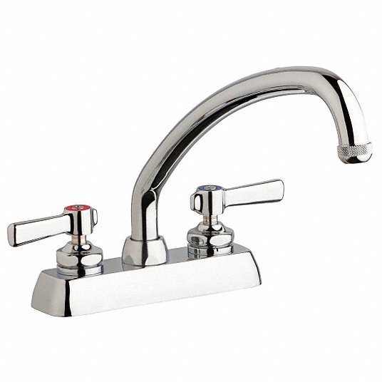 Chicago Faucets W8W-L9E35-369ABCP 1.5 GPM Wall-Mounted Faucet with 8 ...